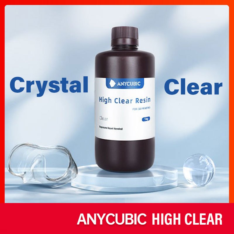 5 Flaschen ANYCUBIC High Clear Resin Crystal&Clear Vergilbungsbeständig