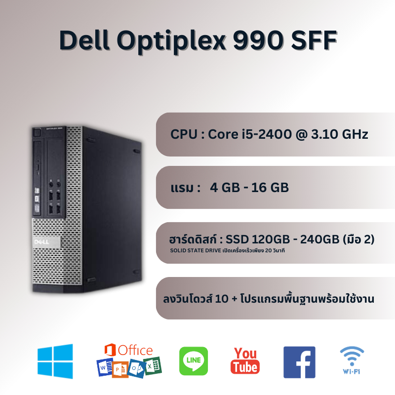 คอมพิวเตอร์มือสอง Dell Optiplex 990 SFF CPU Core i5-2400 @3.10 GHz ...
