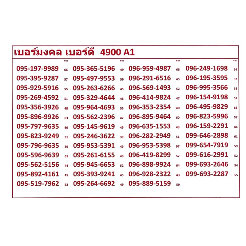 เบอร์มงคล-เบอร์ดี-4900-a-c-แจ้งเบอร์ท่ที่ต้องการทางแชท-แอดมินเพิ่มเบอร์ให้ค่ะ-ระบบเติมเงิน-เปลี่ยนเป็นรายเดือน