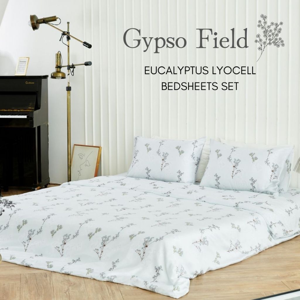 bloom-bedroom-เซ็ตผ้าปูที่นอนเทนเซล-100-ลายดอกยิปโซ-gypso-field-organic-eucalyptus-lyocell-bed-sheets-set