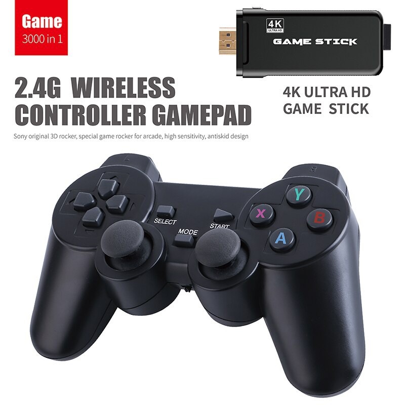 4K ULTRA HD GAME STICK 3000 in 1 Wireless 2.4G Controller Gamepad (ส่ง