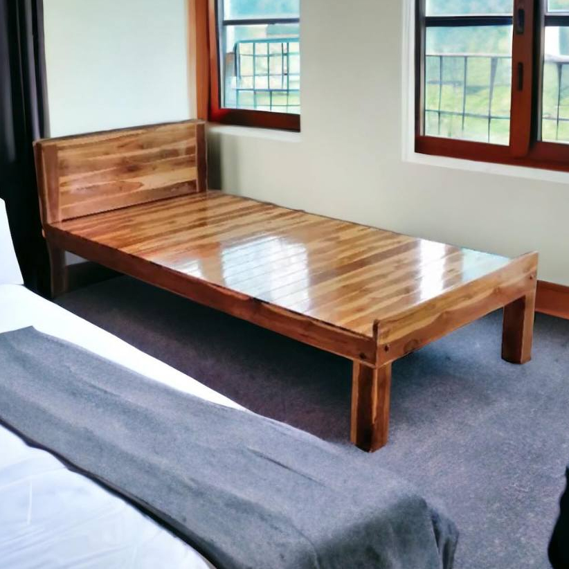sukthongแพร่-เตียงไม้สักเเท้-เตียง3-5-ฟุต-เตียงนอนไม้สัก-110x200สูง40ซม-เตียงโมเดิร์น-หัวเตียงทึบ-สีสักธรรมชาติเคลือบเงา