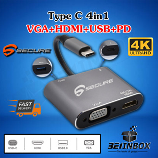 ลดเพิ่ม 40 Code: 0M5G8 ของแท้ SECURE 4In1 แปลง Type C USB 3.1 to HDTV+VGA+USB 3.0+PD พร้อมส่ง จากไทย