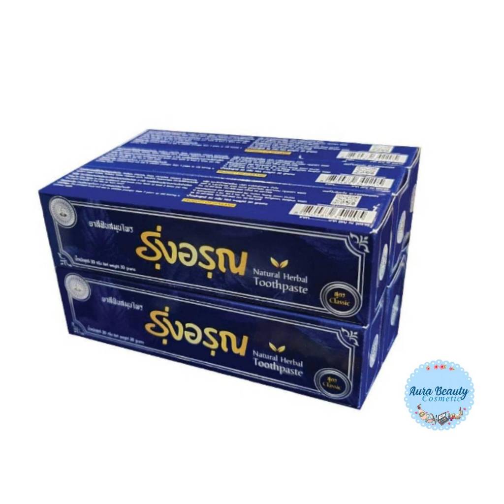 (6หลอด/แพ็ค) Natural Thai Herbal Toothpaste 30 g รุ่งอรุณ ยาสีฟัน ...