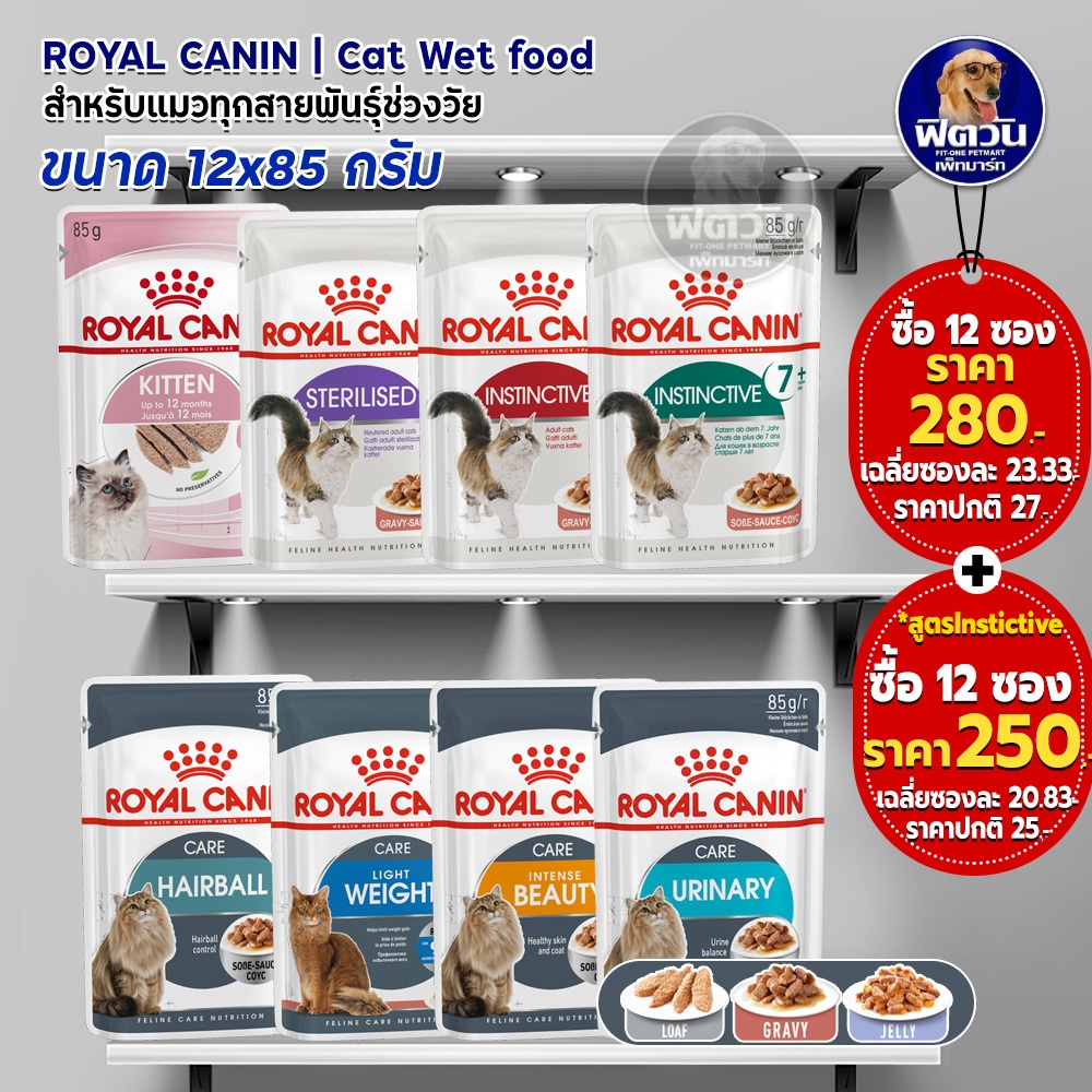 royal-canin-อาหารแมวแบบเปียก-ชนิดซอง-ขนาด-85-g-1กล่อง-12ซอง