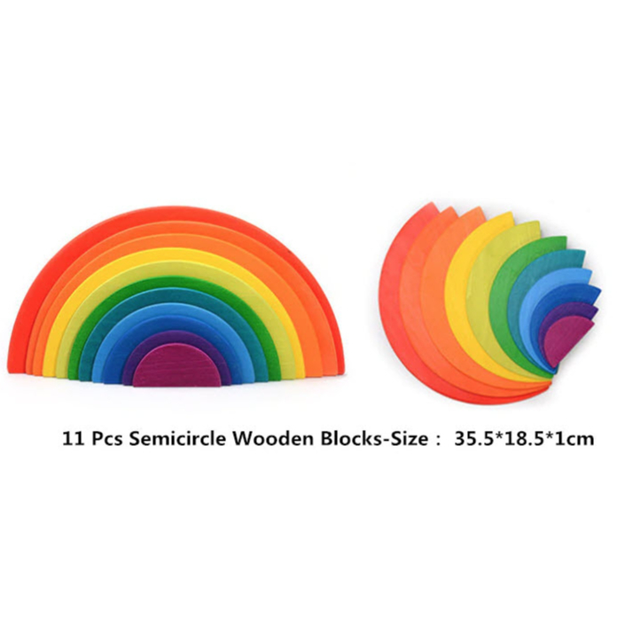 Montessori rainbow stack ชุดตัวบล็อกไม้ ตัวต่อเรนโบว์ ไซส์ใหญ่ พร้อมส่ง ...