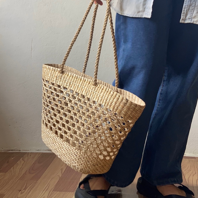 Flin พร้อมส่ง Marathi Bag กระเป๋าสานสะพายข้าง Shopee Thailand