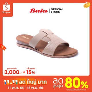 Bata บาจา รองเท้าส้นแบน รองเท้าแตะ ใส่ลำลอง แฟชั่น รุ่น Ultima สีโทป 6617118