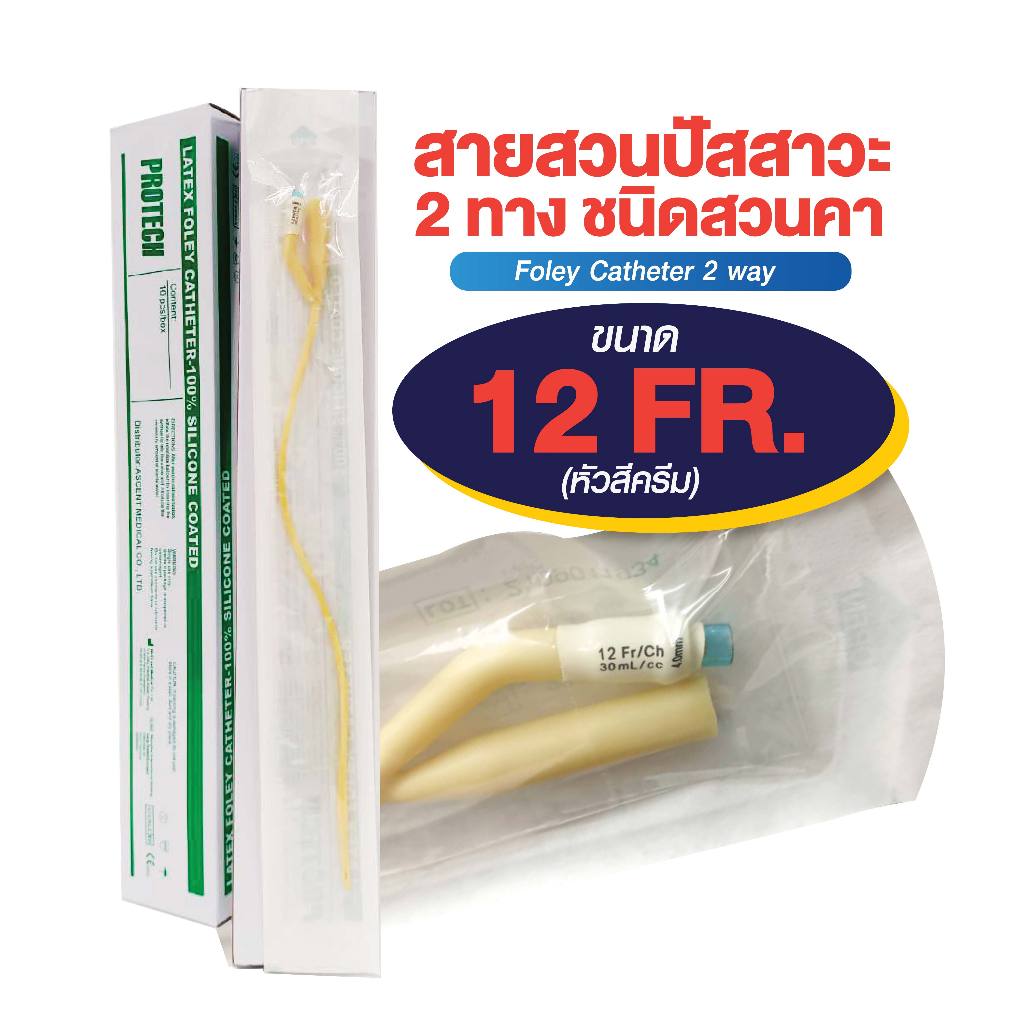 Protech สายสวนปัสสาวะ 2 ทาง No.12,14,16 (Foley catheter) -เเพ็คยกกล่อง ...