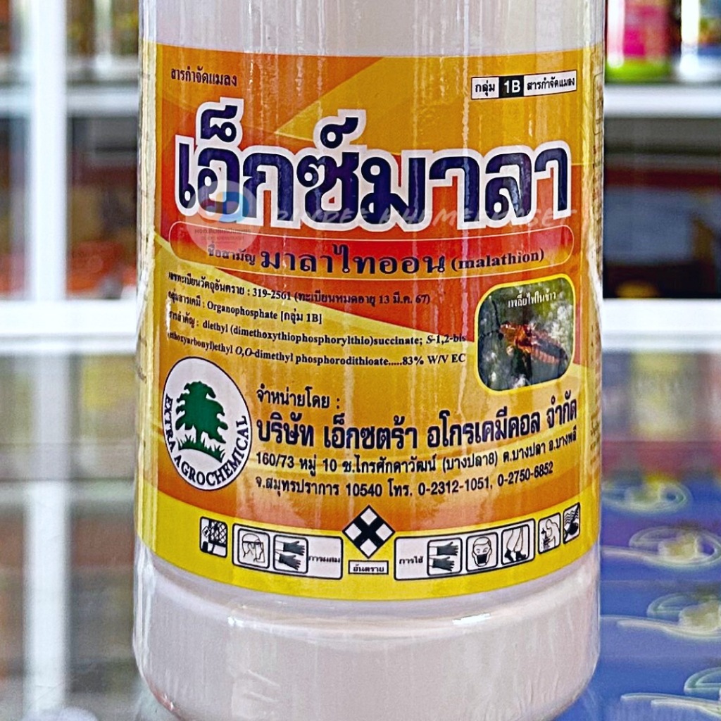 เอ็กซ์มาลา1-ลิตรมาลาไทออน-83-w-v-ec-malathion-organosphosphorus-กล่ม-1b-กำจัดศัตรูพืช-เพลี้ยอ่อน-เพลี้ยไฟ