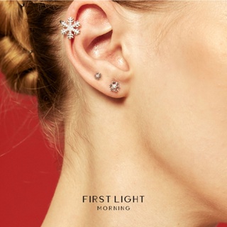 First Light Morning : Snowflake  Ear cuff (ต่อข้าง) ต่างหูหนีบ ต่างหู Earcuff ต่างหูสโนวเฟลก