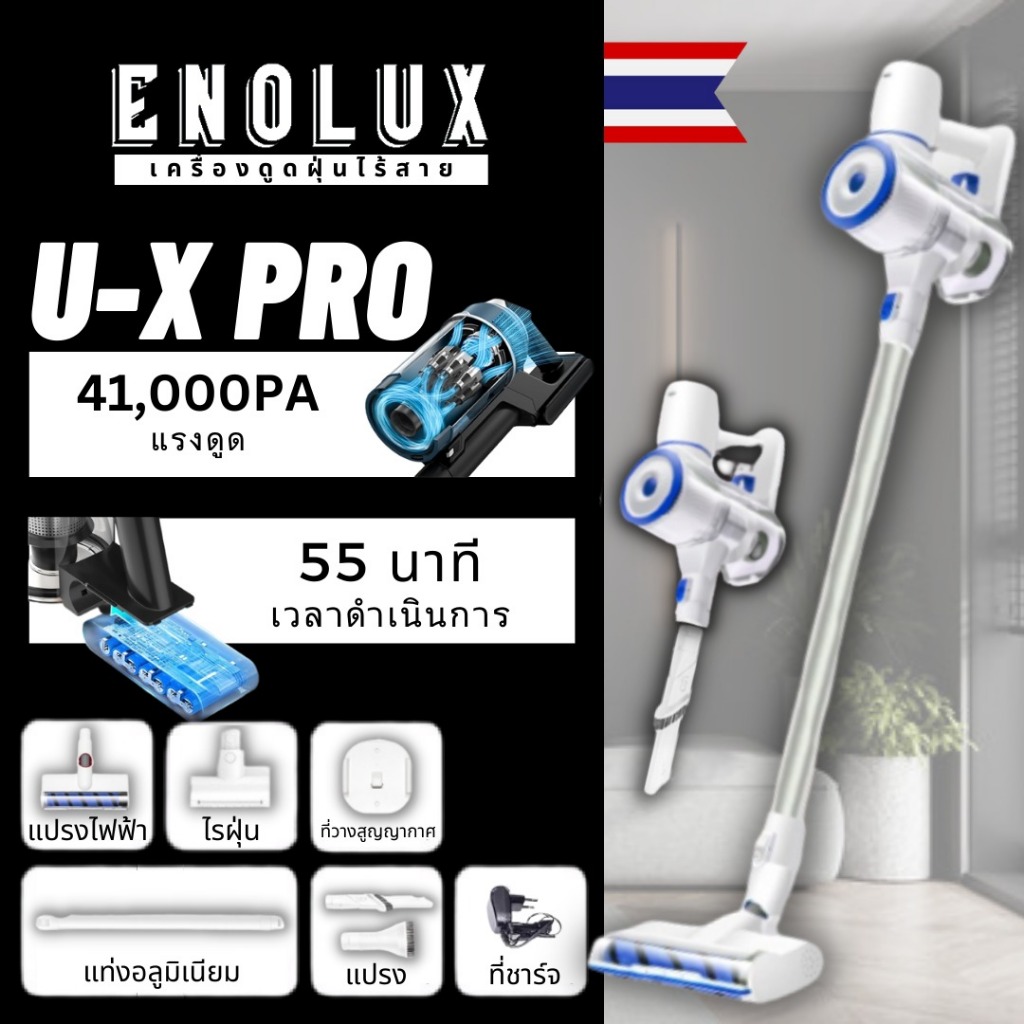 ภาพหน้าปกสินค้าEnolux U-X Pro เครื่องดูดฝุ่นไร้สาย ฟรี ไรฝุ่น รับประกัน 5 ปี เครื่องดูดฝุ่นไร้สายสำหรับโฮมออฟฟิศ เครื่องดูดฝุ่น จากร้าน enolux บน Shopee