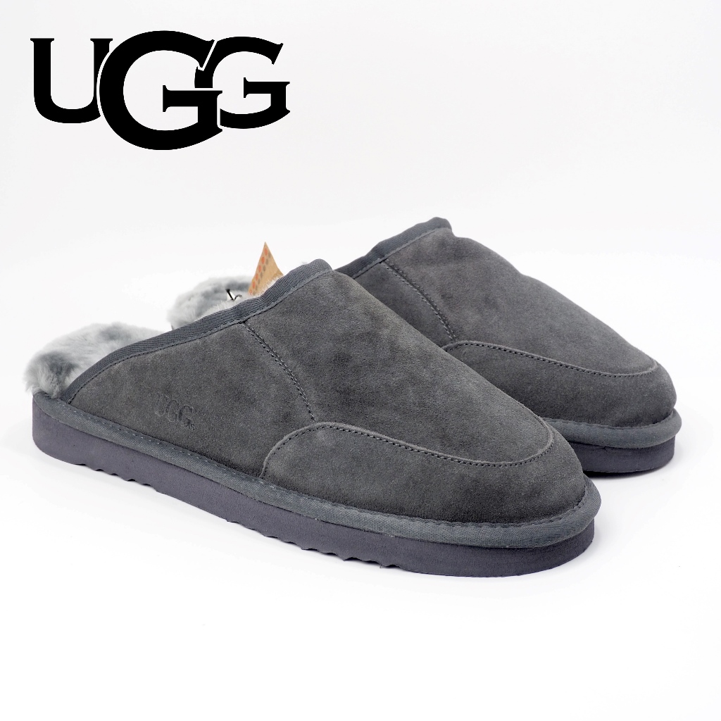 สลีปเปอร์หนังกลับ บุขนแกะ Grosby Ugg Suede Scuff Slippers Sheepskin