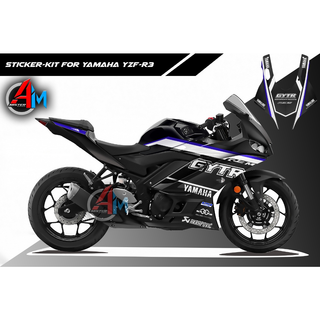 (เลือกสีด้านใน) [เกรด Premium Basic] ชุดสติ๊กเกอร์ Yamaha YZF-R3 2021 ...
