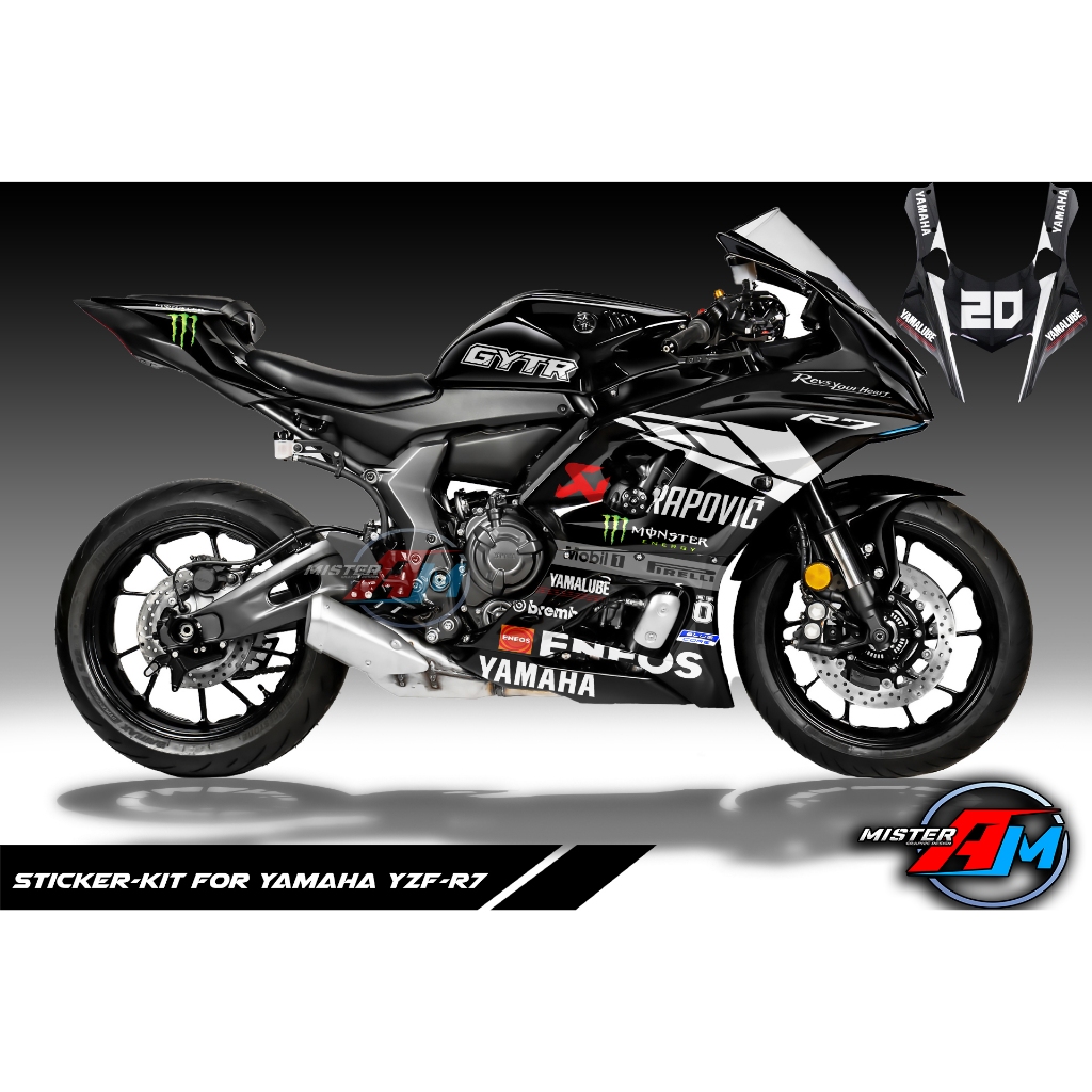 (เลือกสีด้านใน) [เกรด Premium Basic] ชุดสติ๊กเกอร์ Yamaha YZF-R7 (TT ...