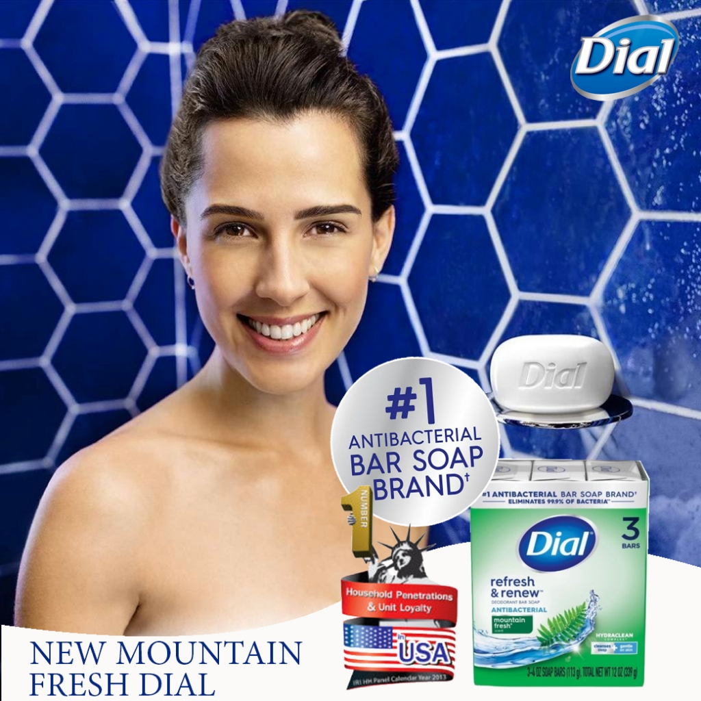 Dial Refresh & Renew MOUNTAIN FRESH Bar Soap Antibacterial Skin ไดออล ...