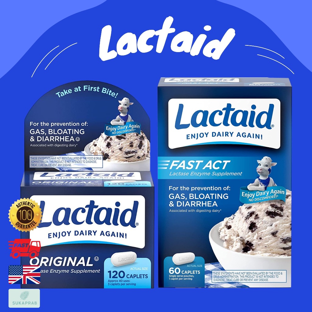 พร้อมส่ง Lactaid Original Strength Lactose Intolerance Relief Caplets