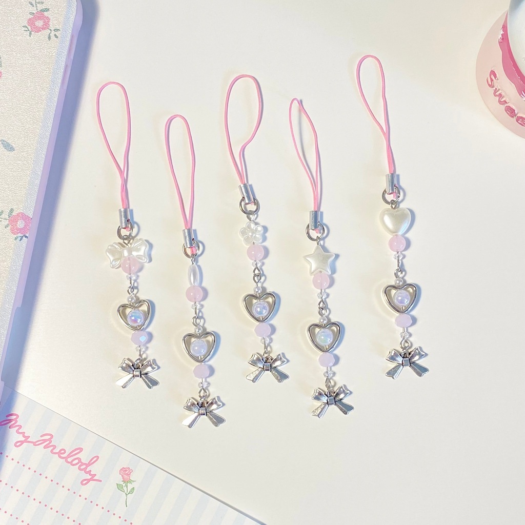Phone charm pink mini ribbon / พร้อมส่ง | Shopee Thailand
