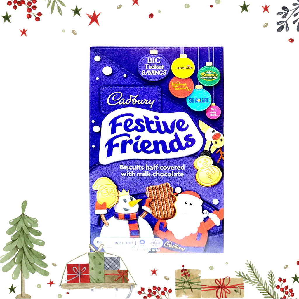 คุ้กกี้ Cadbury Festive Friends Biscuits Half Covered With Milk ...