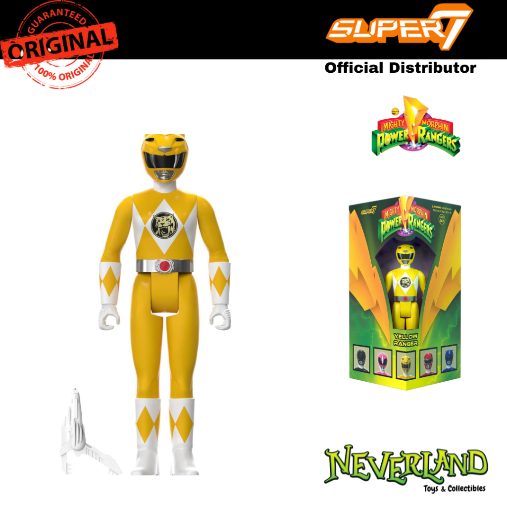 Super7 Mighty Morphin Power Rangers Yellow Ranger SDCC ReAction Figure ...