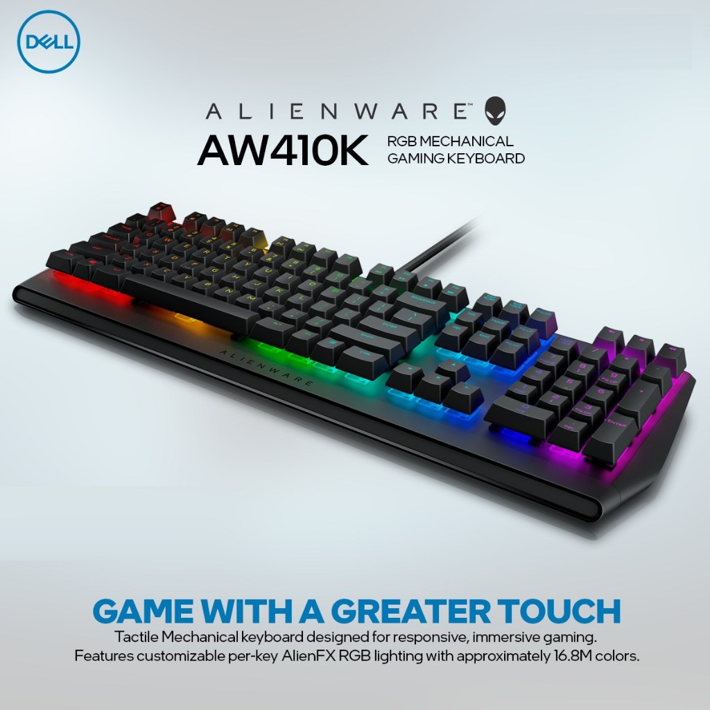 Alienware คีย์บอร์ดเกมมิ่ง USB LowProfile RGB Gaming Keyboard AW410K