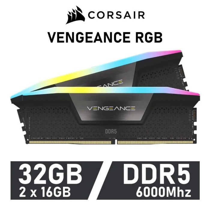 32GB (16GBX2) DDR5 6000MHz RAM (แรมพีซี) CORSAIR VENGEANCE RGB