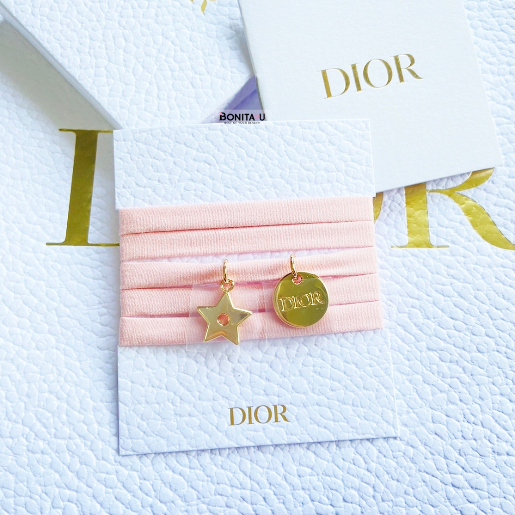 Dior Pink Bracelet Choker Gold Charm Ribbon String (สีชมพู) | Shopee ...