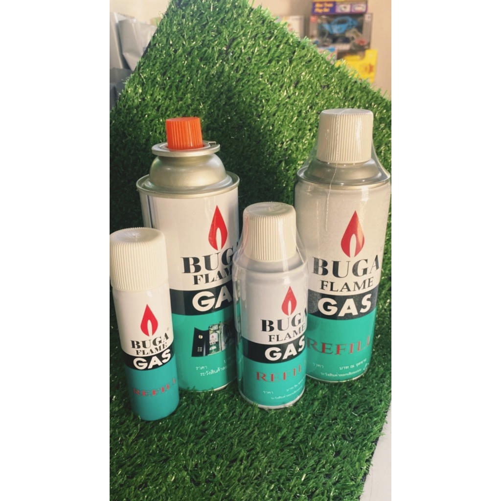 ยกแพ้ก3กระป๋อง แก๊สกระป๋อง ฝาแดง BUGA FLAME GAS แก๊สเติมไฟแช็ค BUGA GAS ...
