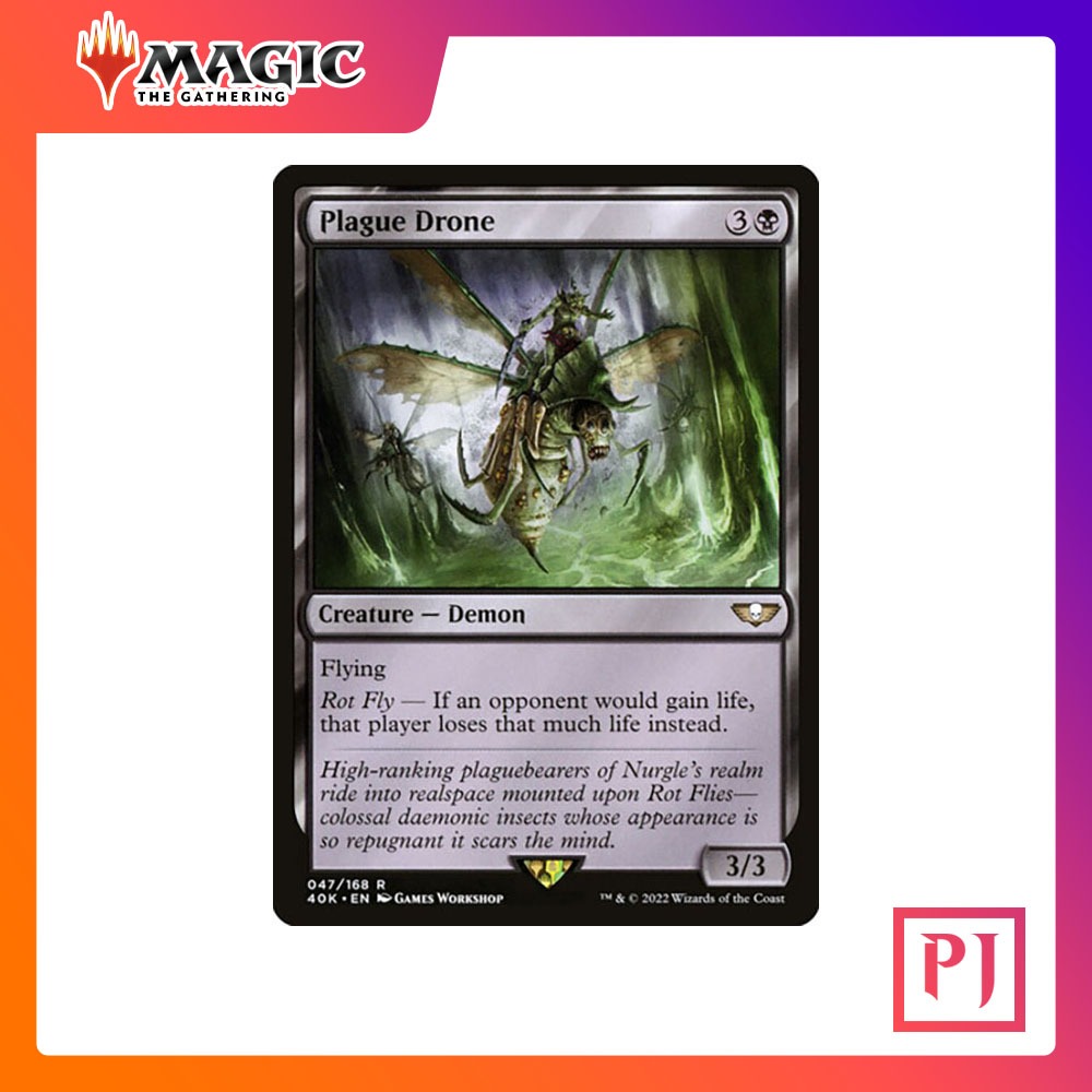 [MTG] Plague Drone [40K] [BLACK] [RARE] [NORMAL] [ENG] (การ์ดเมจิค ...
