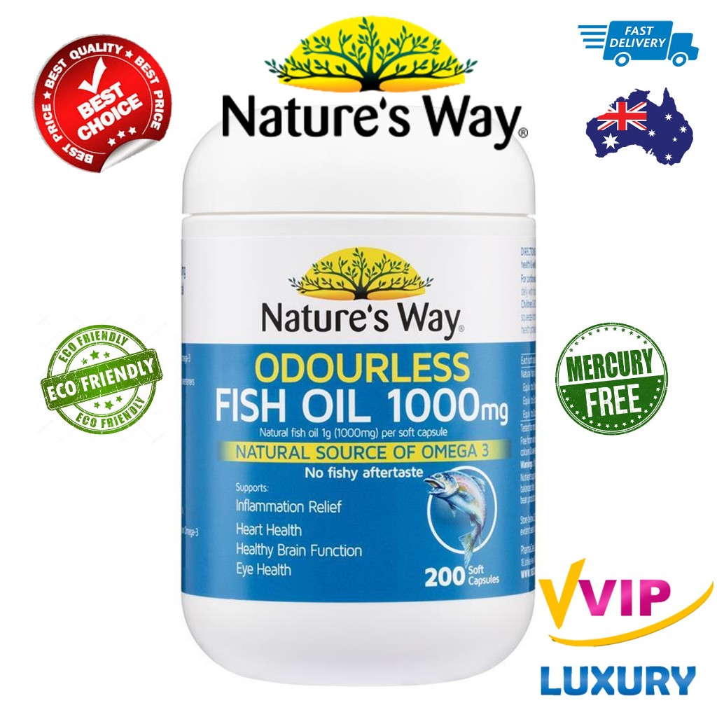 Nature's Way Fish Oil 1000mg 200 Capsules exp10/08/26 Shopee Thailand