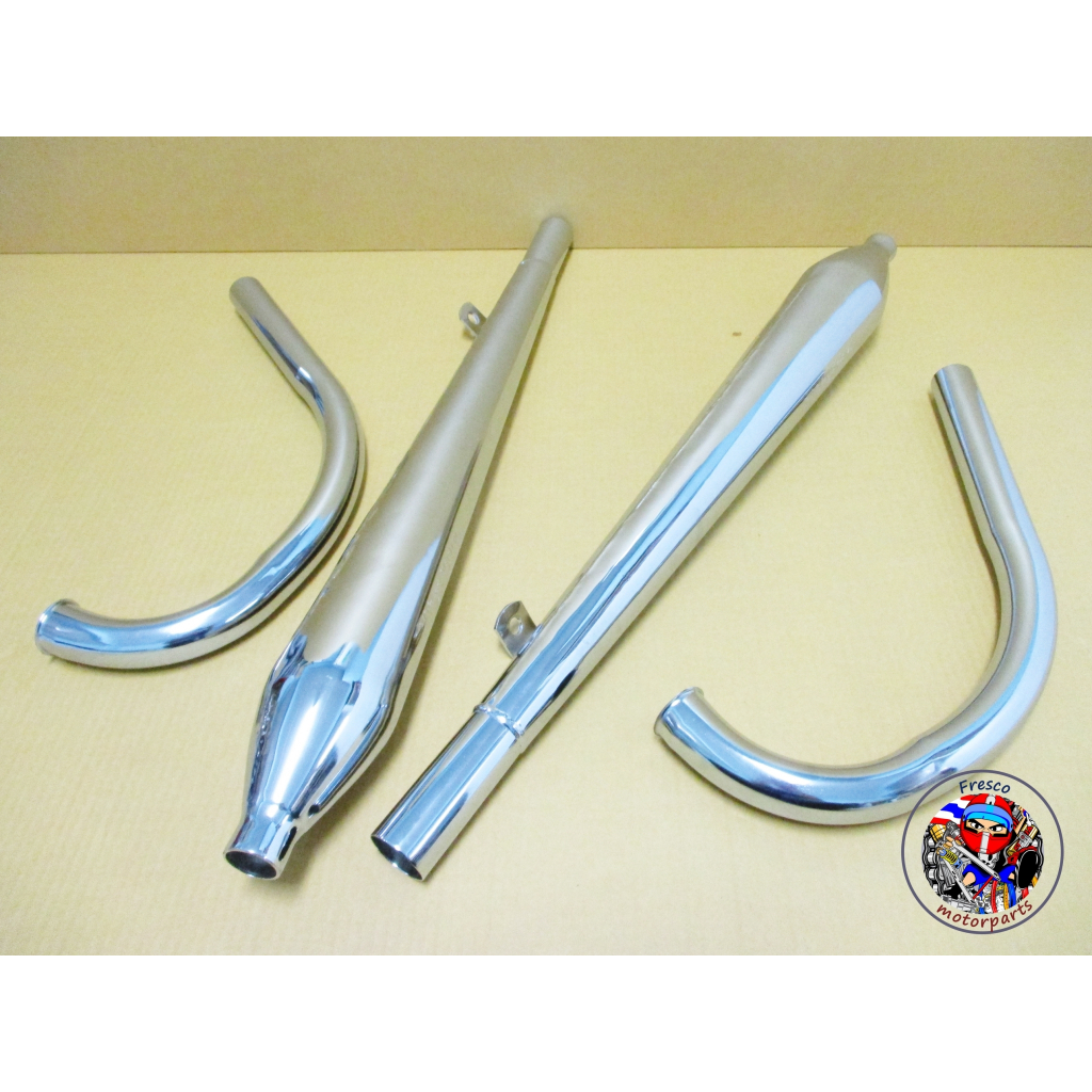 Retro Rocket Exhaust Muffler Set + Header Pipe Kit – Fits Honda C72 CA72 C77 3 thumbnail image
