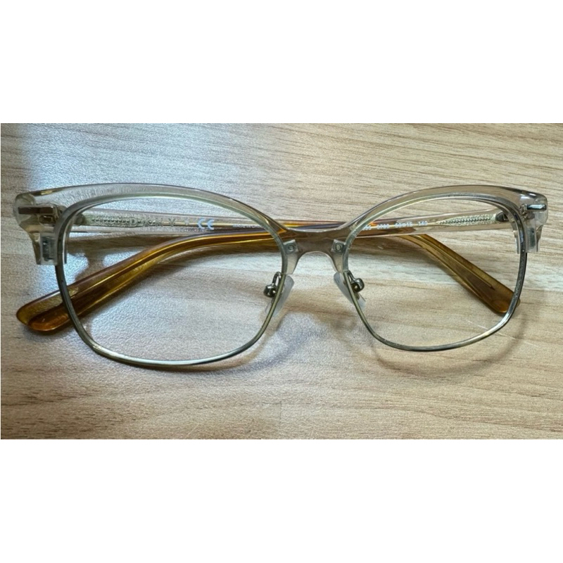 DKNY กรอบแว่นสายตาแท้มือสองสภาพดี DY5655 3709 Beige Rectangle Women's