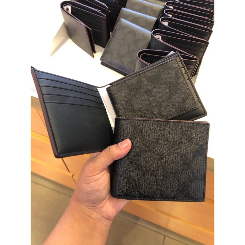 COACH Double BILLFOLD WALLET IN SIGNATURE CANVAS No 6655 Shopee Thailand