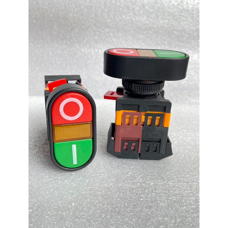 สวิตช์ปุ่มกดคู่ แบบเปิด-ปิด กดติดปล่อยดับ มีไฟโชว์ รุ่น APBB-22&25N 1NO ...