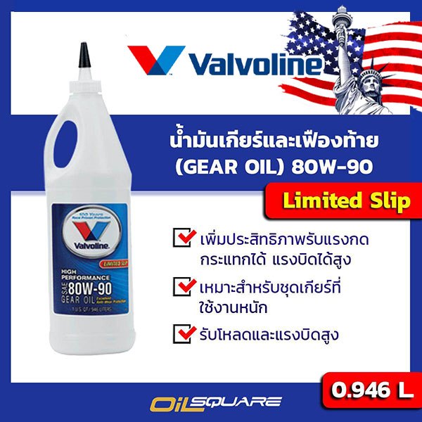 Valvoline High Performance Gear Oil Limited Slip SAE 80W90 Packed 0.