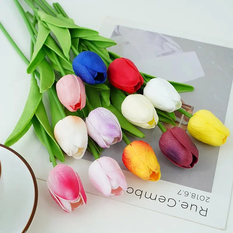 (ส่งไว) ดอกทิวลิป Tulip Flower ดอกไม้ปลอม สีสวยสดใส พร็อพถ่ายรูปสินค้า ...