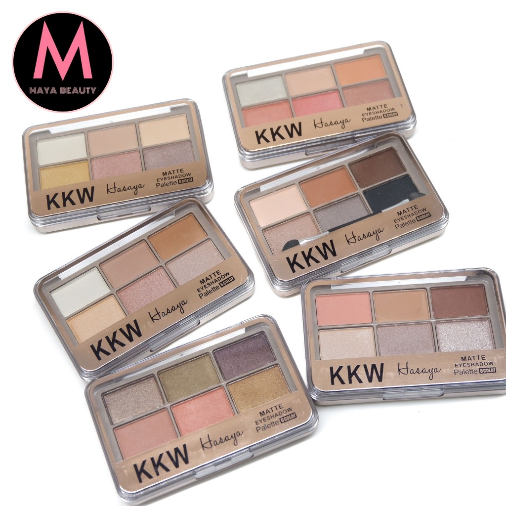 (ยกกล่อง) KKW Colors Eye Shadow Palette พาเลทอายแชโดว์ 6แบบ แมทต์และชิม ...
