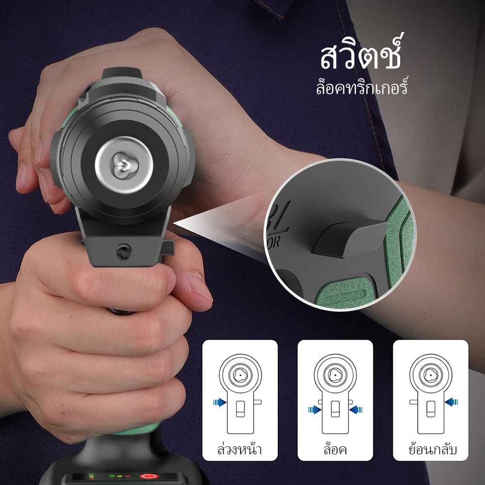 TANZU รุ่น TZ-Z-90 แรงบิด 90 N.m สว่านไร้สาย 3 ระบบ เจาะ ขันสกรู กระแทก 21V 13mm สว่านไร้สาย มอเตอร์ไร้แปรงถ่าน