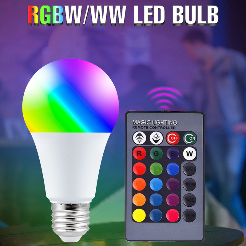 หลอดไฟ led โคมไฟเปลี่ยนสี 3/10/15W RGB Smart LED Bulb 16สีหลอดไฟ ...