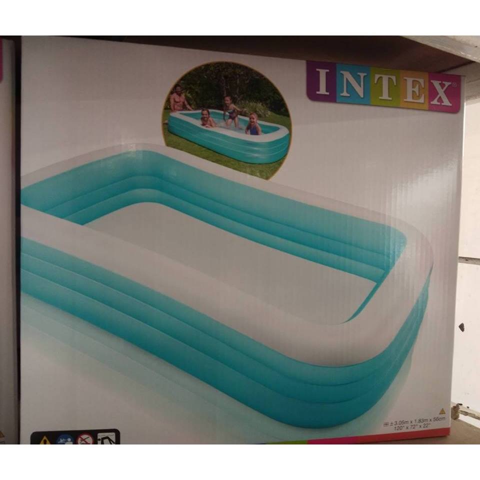 สระน้ำเป่าลม Intex สี่เหลี่ยมสีฟ้า แฟมิลี่เพลย์เซ็นเตอร์ Intex-58484 ...