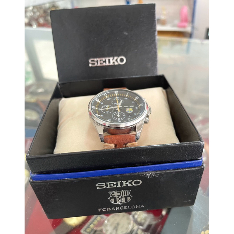 Seiko Watch FC Barcelona Mens Quartz Analog 7T92-0MV0 Used