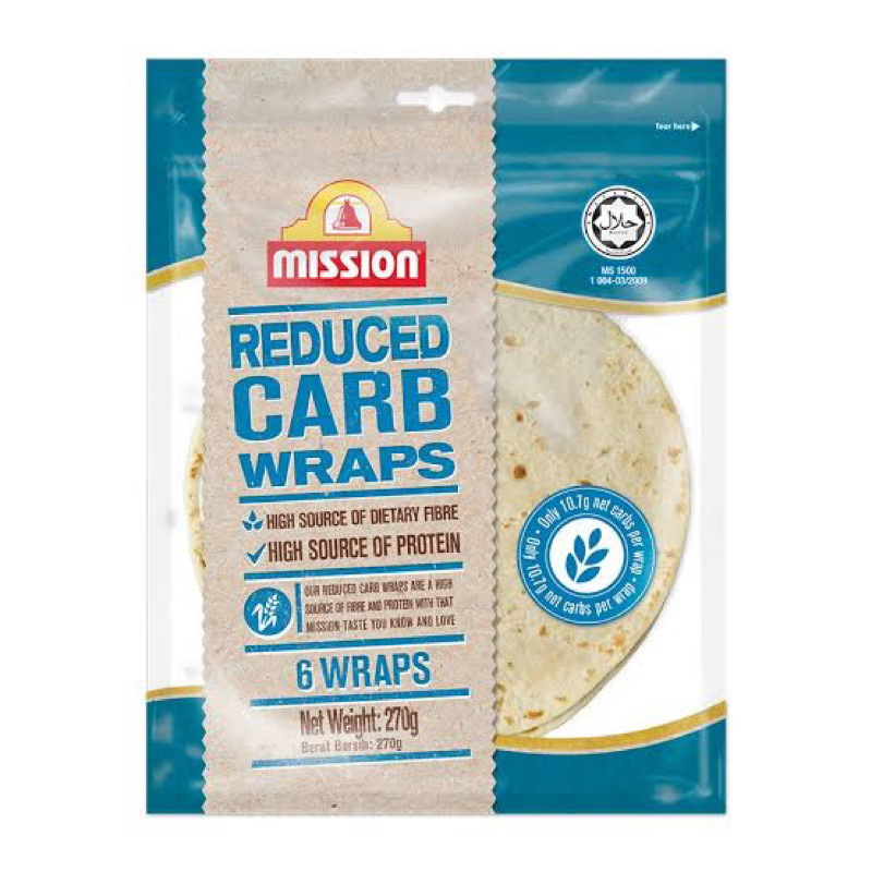 Mission reduced carb 6 wraps fl มิสชั่น แผ่นแป้ง สูตรลดคาร์บ นำเข้า ...