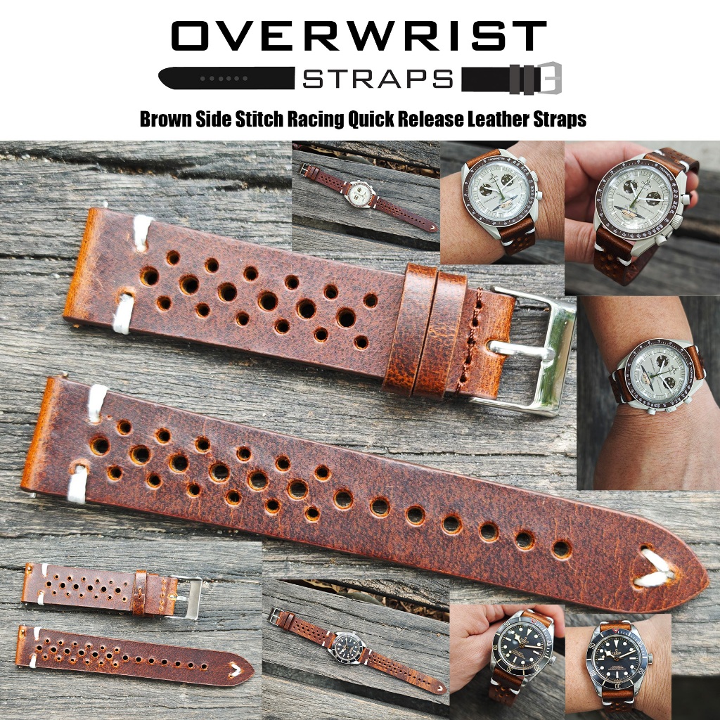 สายนาฬิกาแบบหนังวัวรุ่น Side Stitch Racing Quick Release Leather Straps ...