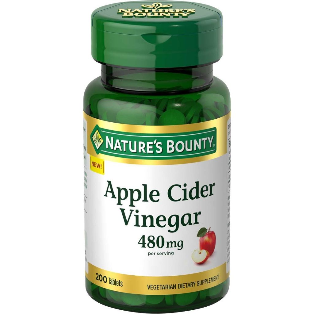 Natures Bounty Apple Cider Vinegar 480mg 200 Tablets-DLC:08/26 main image 1