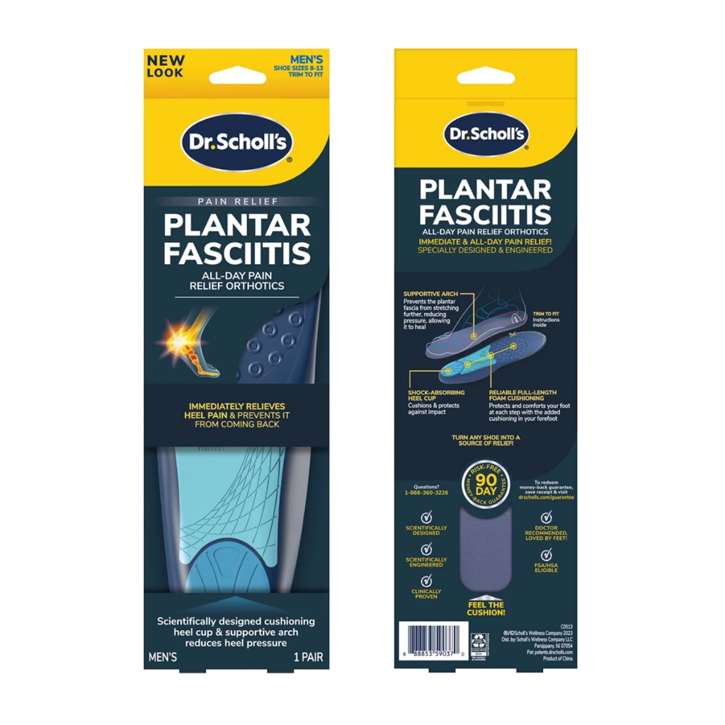 แผ่นรองเท้า สำหรับผู้ที่มีอาการรองช้ำ Dr.Scholl’s Pain Relief Plantar Fasciitis