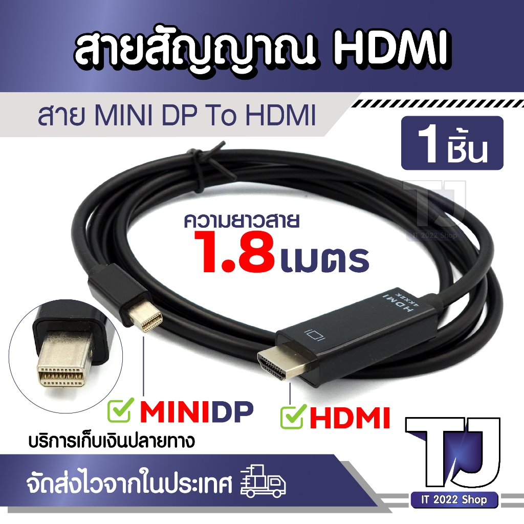 Mini DP เป็น HDM สายเคเบิล Mini DisplayPort เป็น HDM Male (ตัวผู้) อะแด ...