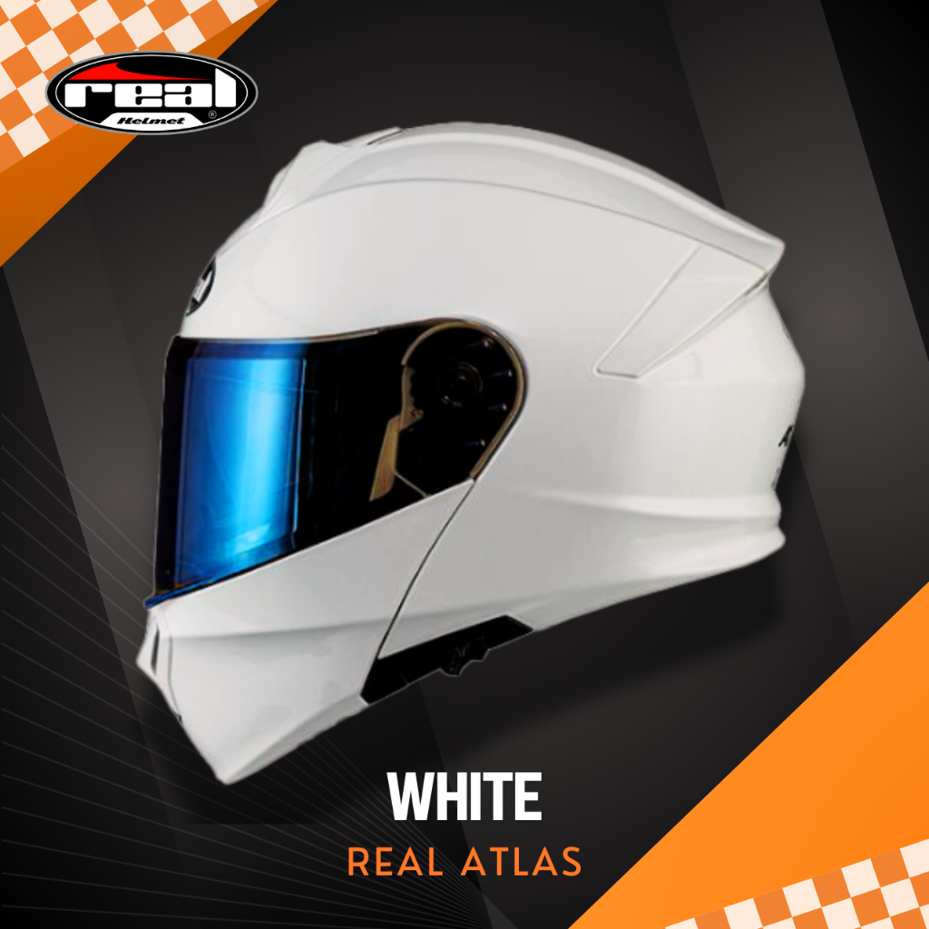 REAL ATLAS หมวกเปิดคางรุ่นใหม่ มีแว่นใน!! | Shopee Thailand