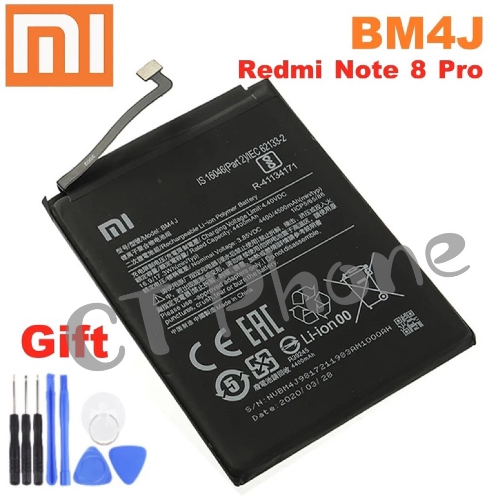 แบตเตอรี่ แท้ Xiaomi Redmi Note8 Pro BM4J 4500mAh แถมฟรีชุดถอด+กาวติด ...
