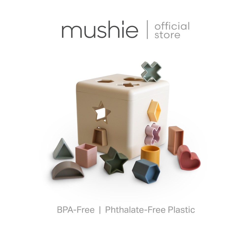 Mushie Shape Sorting Box ของเล่นเสริมพัฒนาการลูกน้อย บล็อกหยอดฝึกทักษะ ...