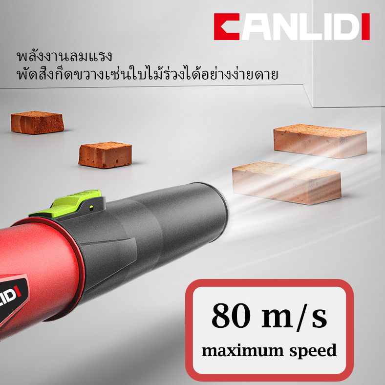 CANLIDI รุ่น CIBL-300 เครื่องเป่าใบไม้ไร้สาย พลังงานสูง มอเตอร์ไร้แปรงถ่าน เครื่องเป่าลม เป่าลมไร้สาย แบตเตอรี่ MT-21V